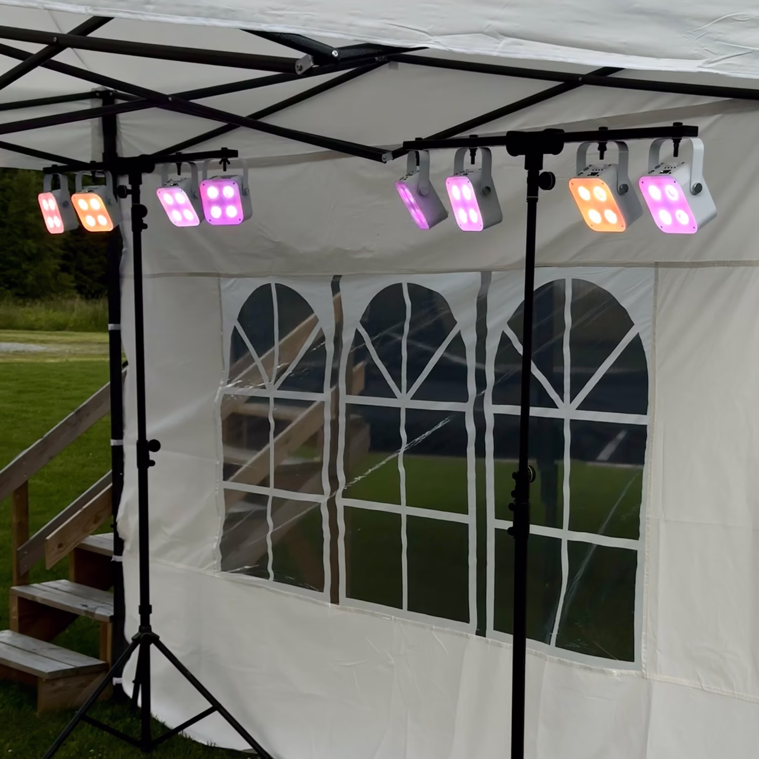 Batteridrivna LED uplights 8st med stativ